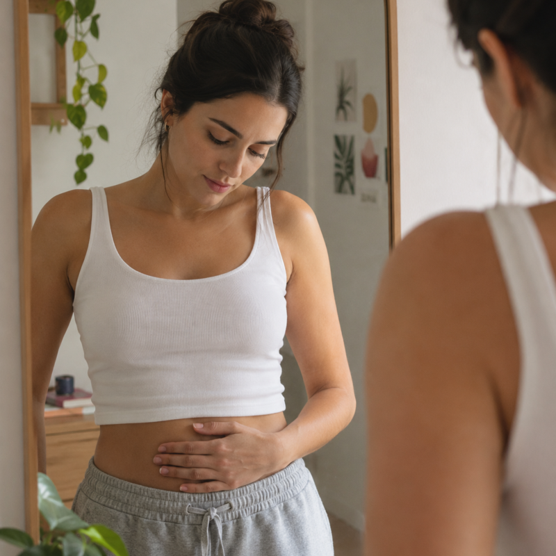 mujer frente al espejo