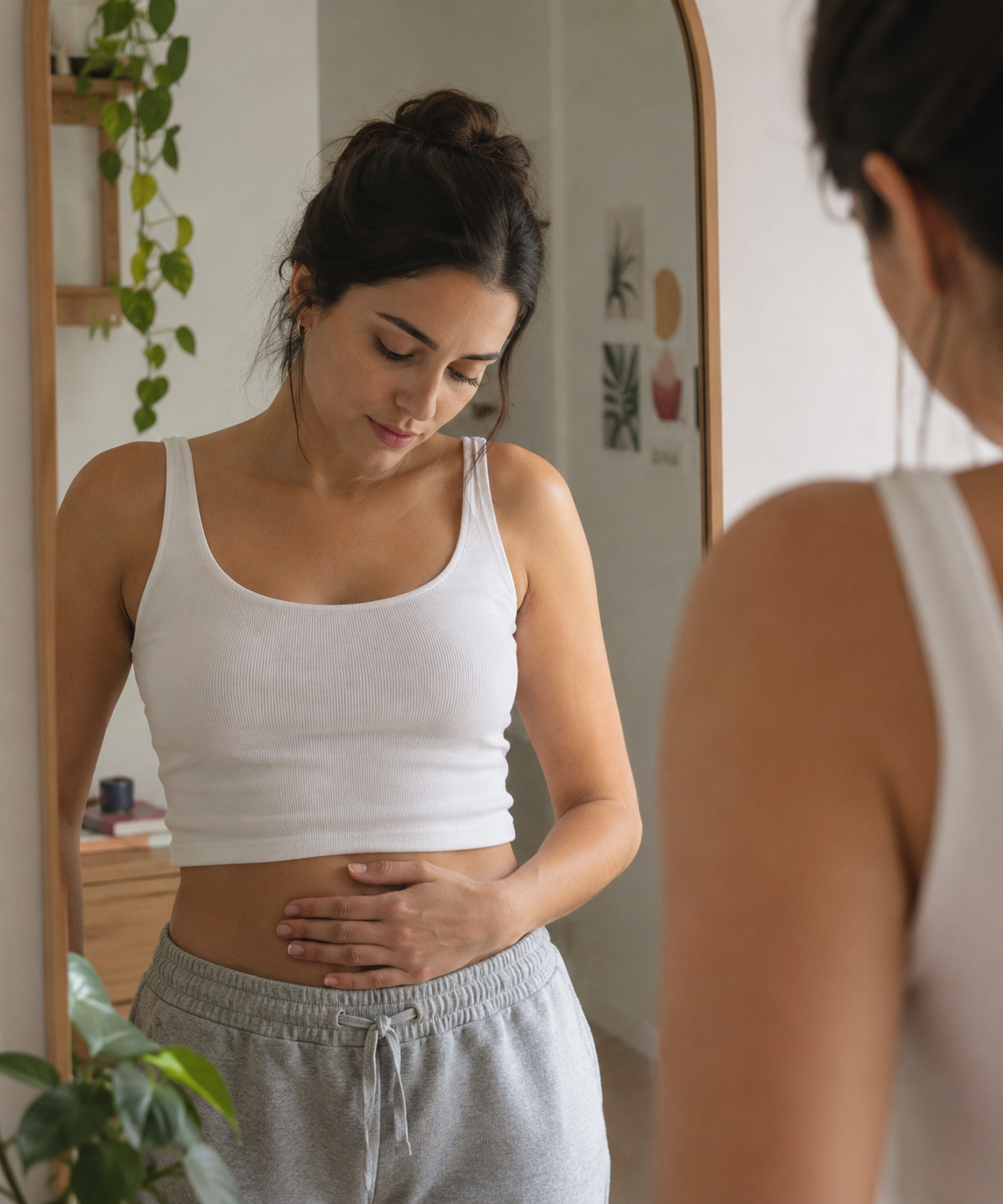 mujer frente al espejo